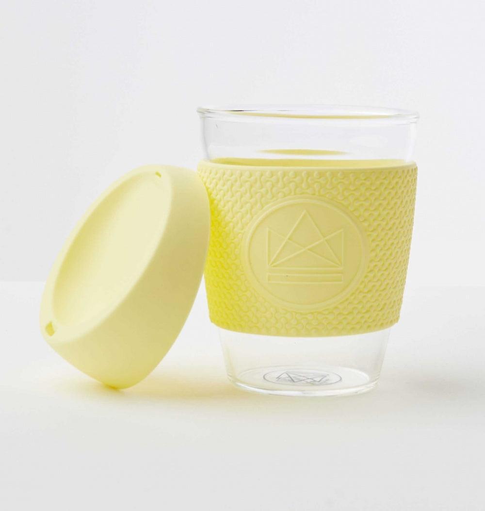 Wiederverwendbarer Kaffeebecher aus Glas – 340 ml – Die Sonne scheint von Joom DACH