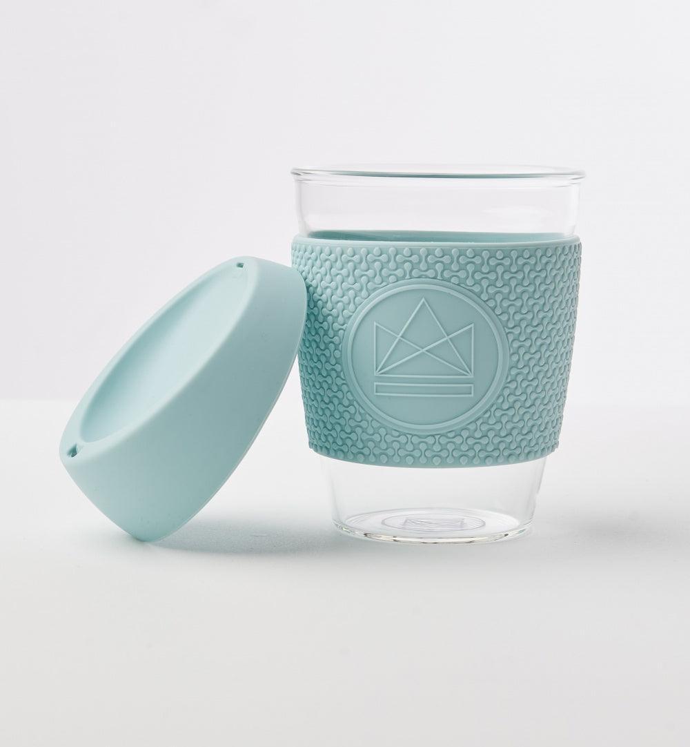 Wiederverwendbarer Kaffeebecher aus Glas – 340 ml – Meeresbrise von Joom DACH