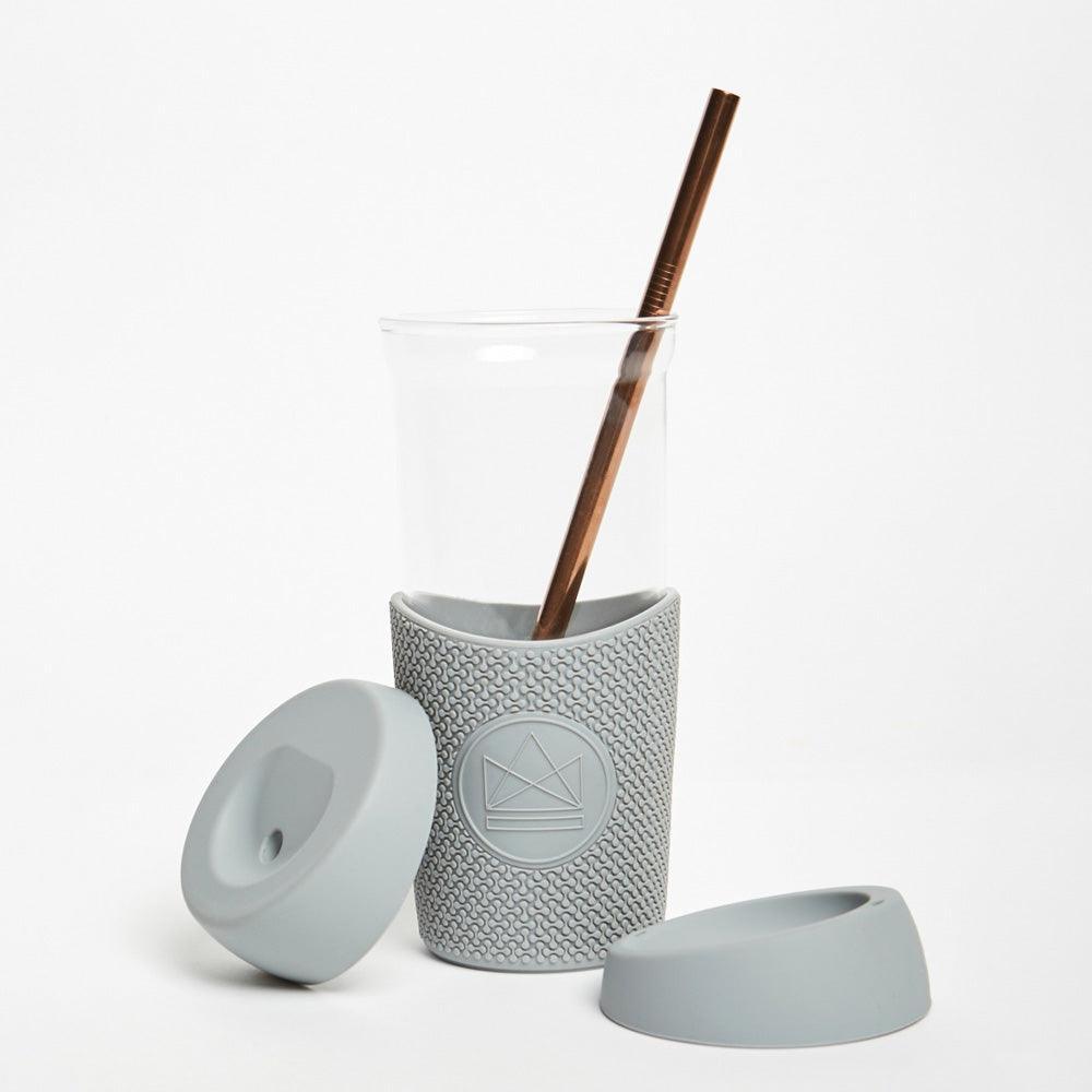 Wiederverwendbarer Smoothie-Becher aus Glas mit Deckel – 20 oz – Forever Young von Joom DACH