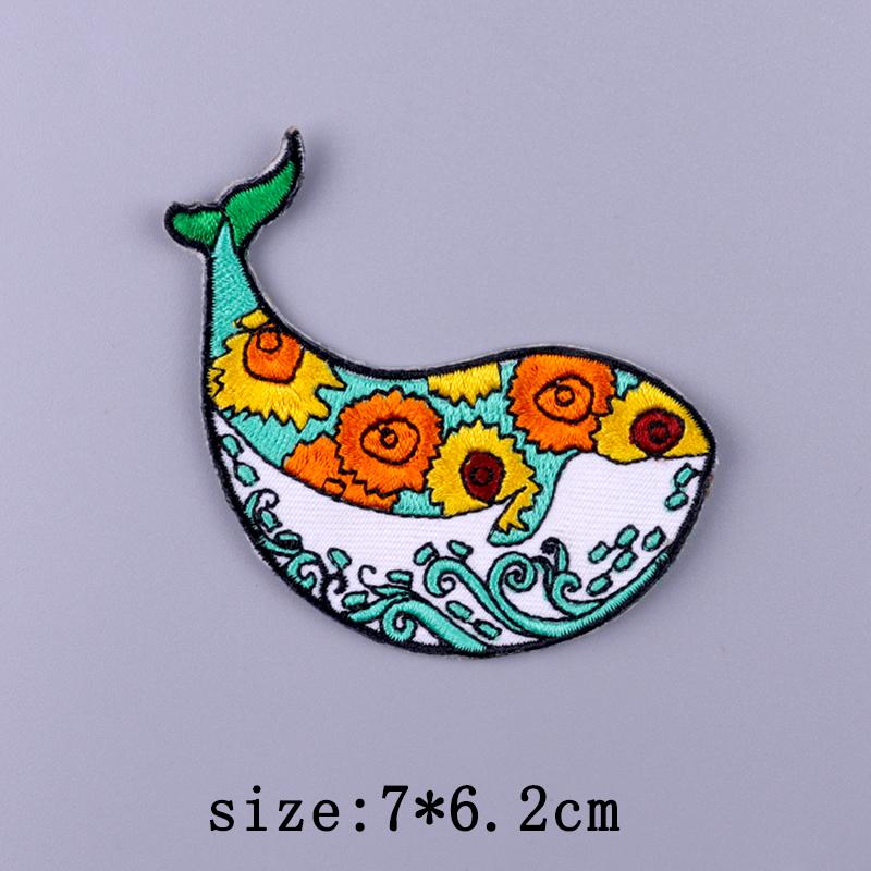 Wilderness Patch Aufbügler Patches auf Kleidung Bär Wolf Stickerei Patches für Kleidung Streifen Abzeichen Welle Wal Patch für Kleidung von Joom DACH