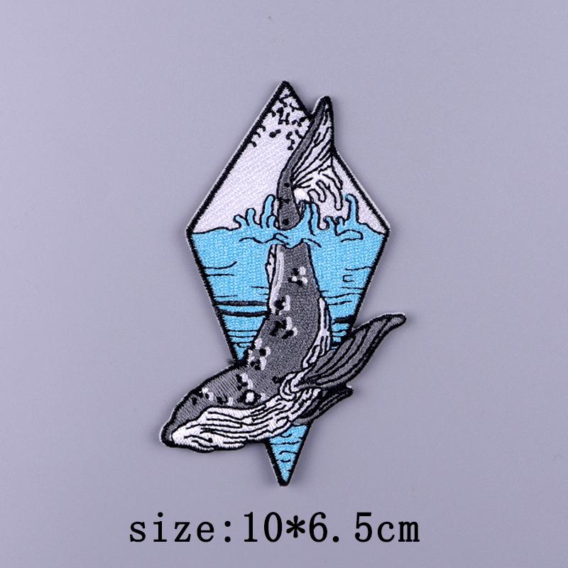 Wilderness Patch Aufbügler Patches auf Kleidung Bär Wolf Stickerei Patches für Kleidung Streifen Abzeichen Welle Wal Patch für Kleidung von Joom DACH