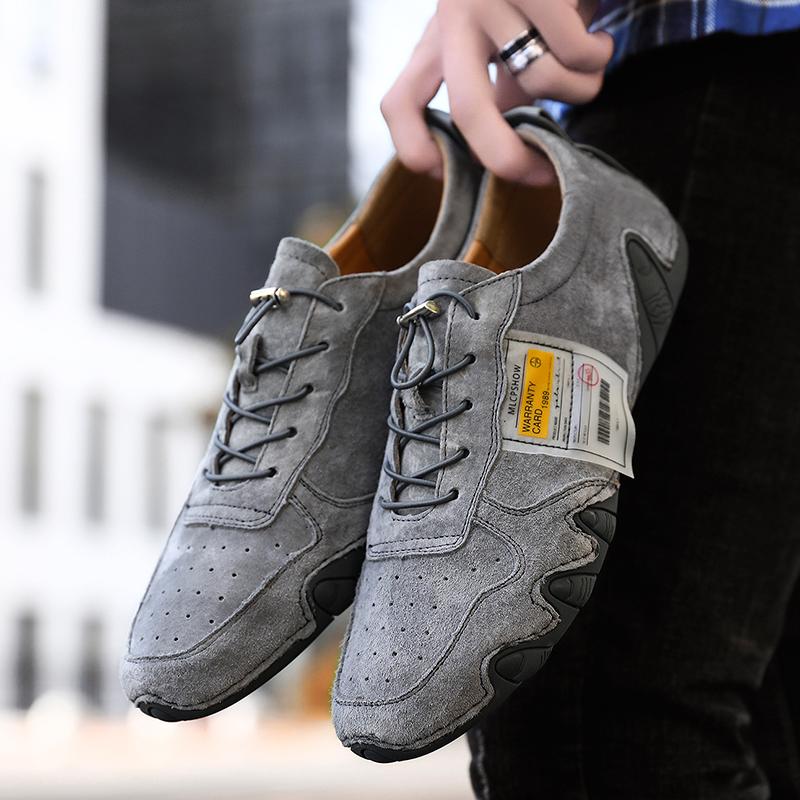 Wildleder Echtes Leder Schuhe Herren Slipper Klassische Lässige Lederschuhe Qualität Herren Flats Schnürschuhe Fahrschuhe 46 35 von Joom DACH