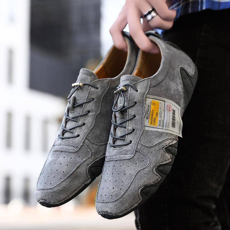 Wildleder Echtes Leder Schuhe Herren Slipper Klassische Lässige Lederschuhe Qualität Herren Flats Schnürschuhe Fahrschuhe 46 35 von Joom DACH