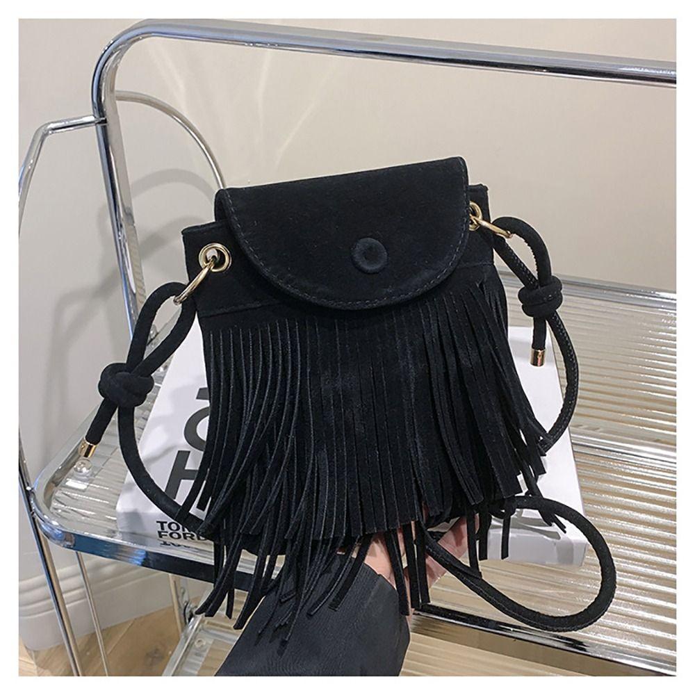 Wildleder Samt Schulter Tasche Paket Handy Handtasche Reise Frauen Einkaufstasche schwarz von Joom DACH