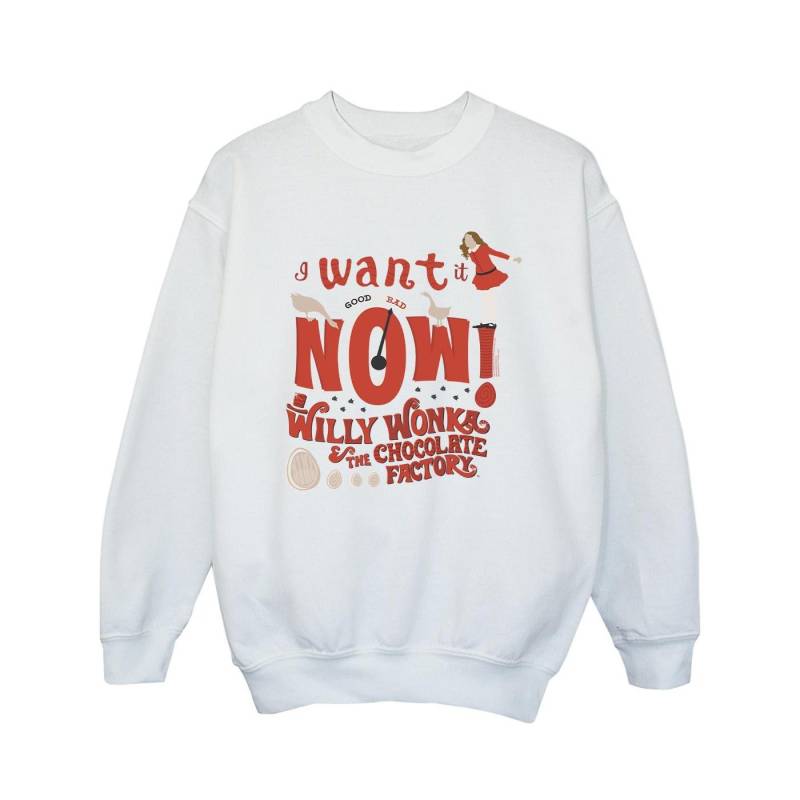 Willy Wonka Mädchen Verruca Salt I Want It Now Sweatshirt 3-4 Years weiß von Joom DACH