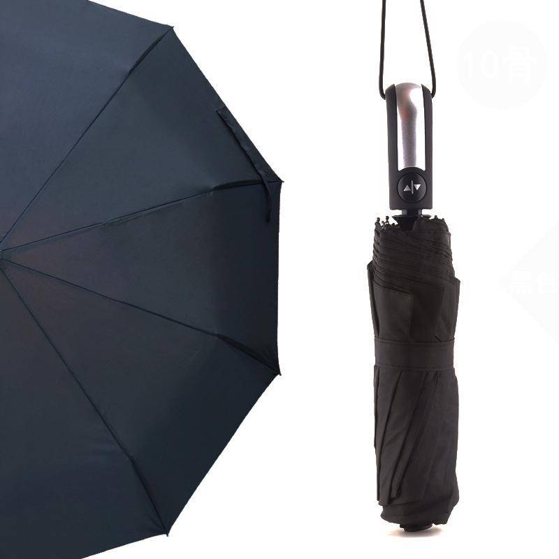 Windabweisender vollautomatischer Regenschirm-Regenschirm für Damen und Herren, 3-fach faltbar schwarz von Joom DACH