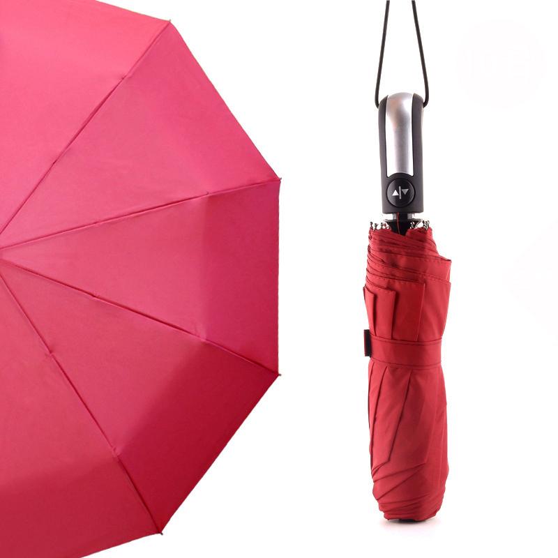 Windabweisender vollautomatischer Regenschirm-Regenschirm für Damen und Herren, 3-fach faltbar rot Windabweisender vollautomatischer Regenschirm-Regenschirm für Damen und Herren, 3-fach faltbar rot von Joom DACH