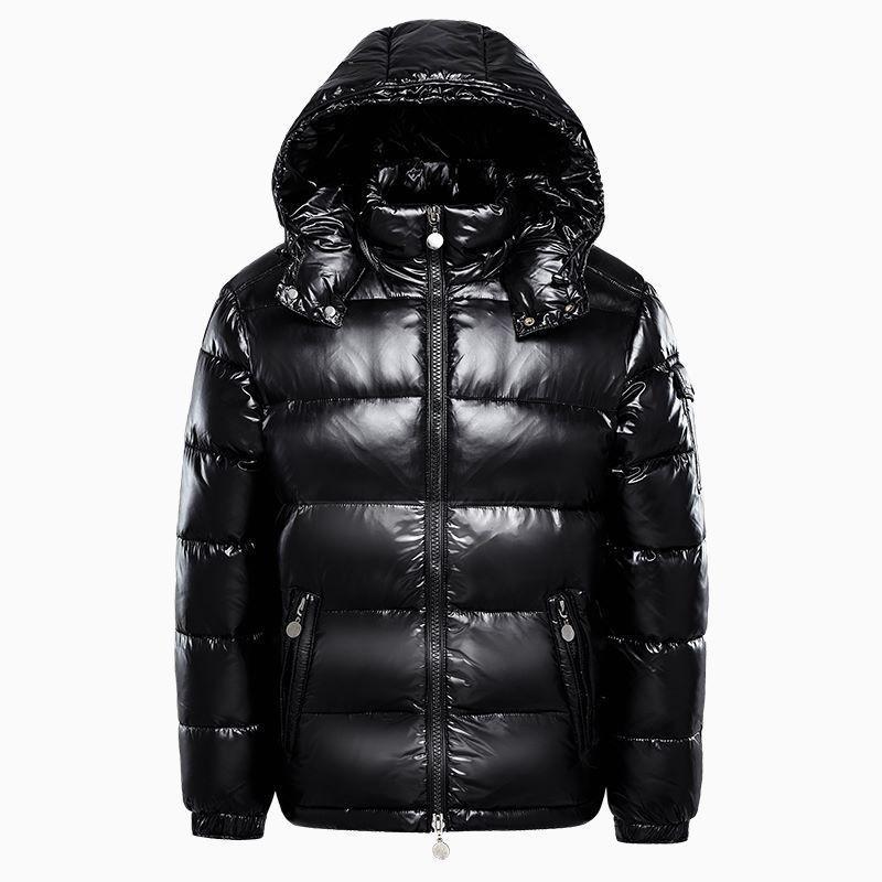 Winddichte, verdickte, warme, langärmelige Parkas mit Kapuze für Herren, Trend, einfarbig, kurzer Wintermantel mit Kapuze M schwarz von Joom DACH