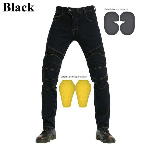 Winddichte Motorrad-Rennjeans, Freizeithose, Herren, Motorrad, Motocross, Off-Road-Knieschutz, Moto-Jeans-Hose XXXL schwarz von Joom DACH