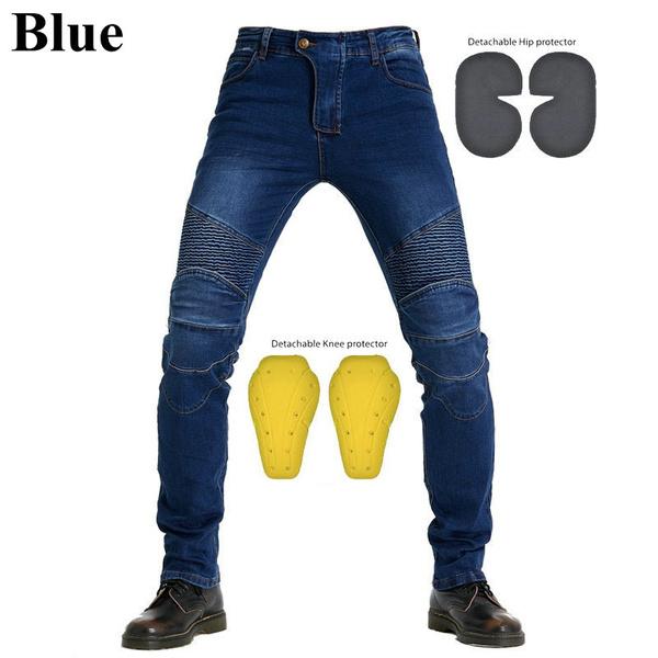 Winddichte Motorrad-Rennjeans, Freizeithose, Herren, Motorrad, Motocross, Off-Road-Knieschutz, Moto-Jeans-Hose XXXXL blau von Joom DACH