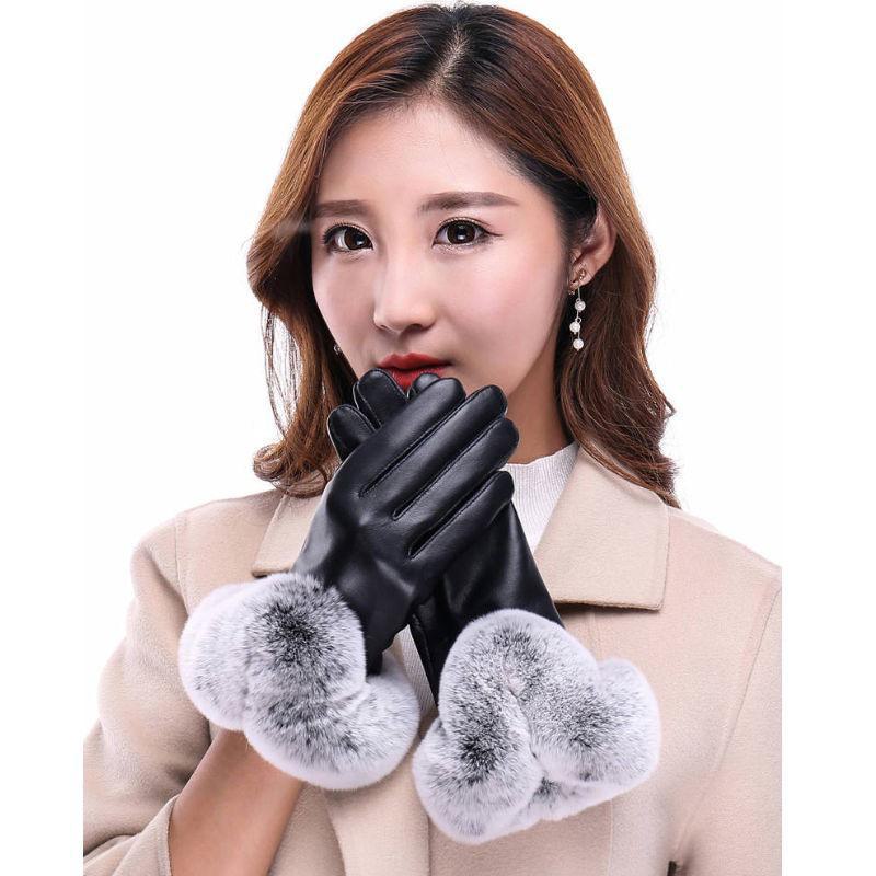 Winddichte Winter-Leder-Touchscreen-Handschuhe - Plus Samt, Rad- & Motorrad-Stile für Herren & Damen. Women's hair Winddichte Winter-Leder-Touchscreen-Handschuhe - Plus Samt, Rad- & Motorrad-Stile für Herren & Damen. Women's hair von Joom DACH
