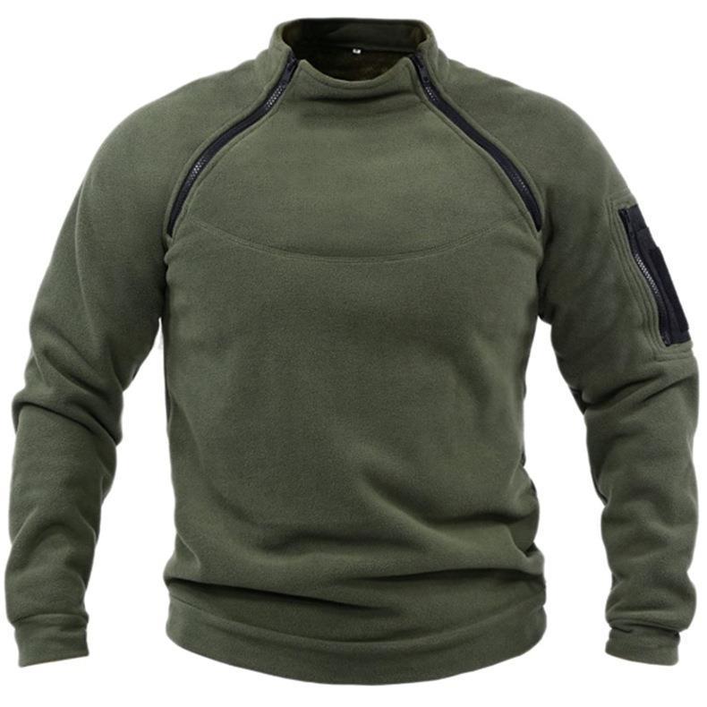 Winddichter Mantel, Thermo-Wanderpullover für Herren, Outdoor, Polarfleece-Jacke, Jagd, warmer Pullover mit Reißverschluss, Übergröße L von Joom DACH