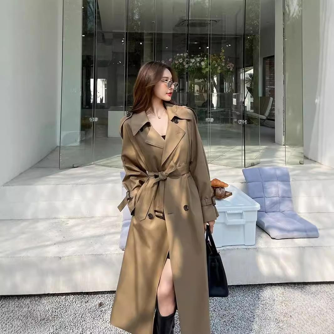 Windjacke für Damen im Frühling und Herbst, neuer Stil, kleiner, schlanker, mittellanger Mantel im koreanischen Stil S von Joom DACH