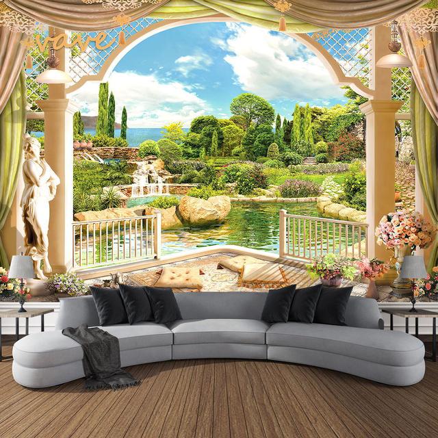 Windows Mountain Tree Tuch Großer Wandteppich Wandbehang Boho Hexerei Hippie Wandteppich Home Room Decor Ästhetische Dekoration 95cmX73cm von Joom DACH