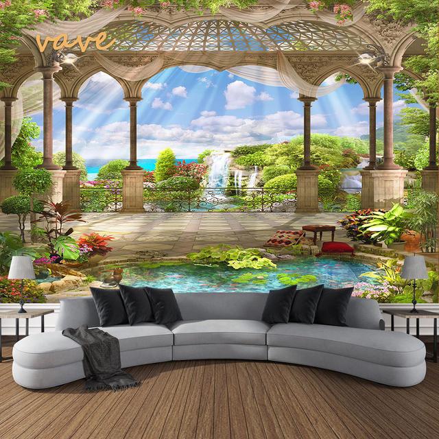 Windows Mountain Tree Tuch Großer Wandteppich Wandbehang Boho Hexerei Hippie Wandteppich Home Room Decor Ästhetische Dekoration 95cmX73cm von Joom DACH