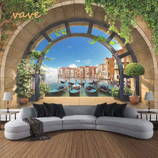 Windows Mountain Tree Tuch Großer Wandteppich Wandbehang Boho Hexerei Hippie Wandteppich Home Room Decor Ästhetische Dekoration 95cmX73cm von Joom DACH