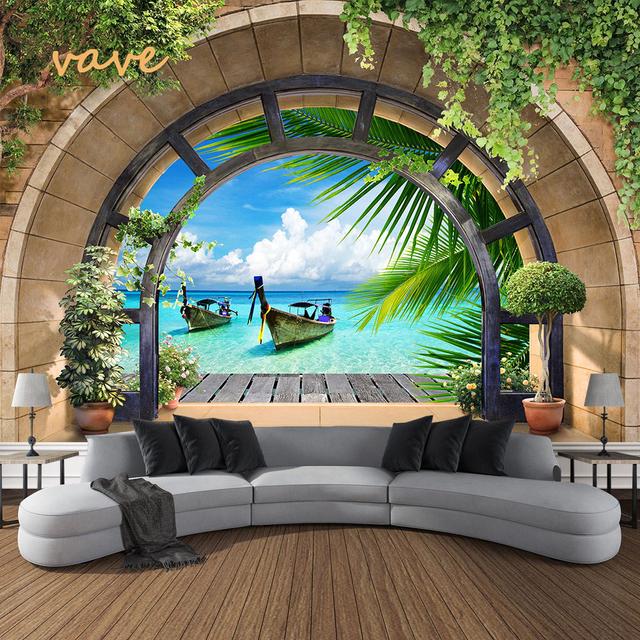 Windows Mountain Tree Tuch Großer Wandteppich Wandbehang Boho Hexerei Hippie Wandteppich Home Room Decor Ästhetische Dekoration 95cmX73cm von Joom DACH