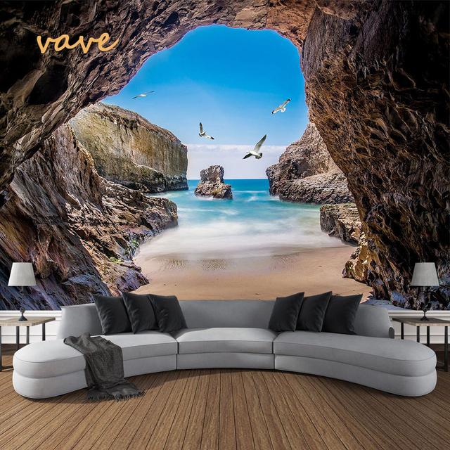 Windows Mountain Tree Tuch Großer Wandteppich Wandbehang Boho Hexerei Hippie Wandteppich Home Room Decor Ästhetische Dekoration 95cmX73cm von Joom DACH