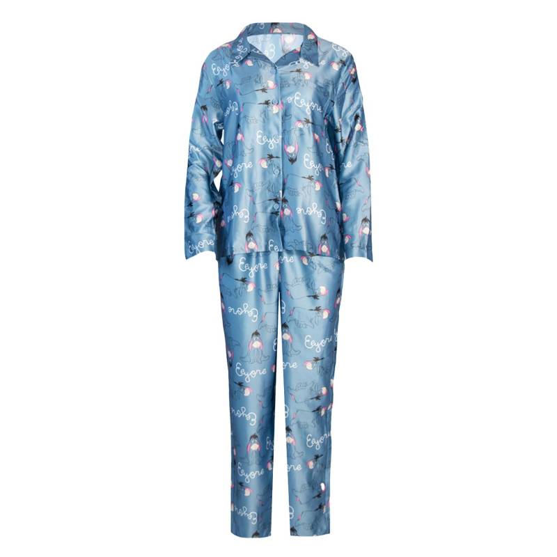Winnie the Pooh Damen/Damen I-Aah Satin Gerades Bein Lang Pyjama-Set 10 UK - 12 blau von Joom DACH