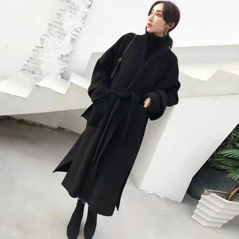 Winter All-Match-Wärme und dicke Kapuzenjacke für Damen, lockere Strickjacke, mittellang, über dem Knie, dicker Mantel, Windjacke, Strickjacke für Damen XXXXL von Joom DACH