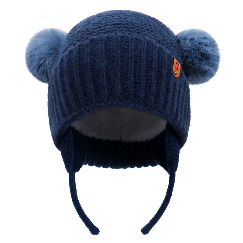 Winter Baby Mütze Winddichte Kleinkindhaube Niedliche Bommel Strickmützen Neugeborenen Beanies Mütze Outdoor Warm Säuglingszubehör 0-2 Jahre 0-12 Months von Joom DACH