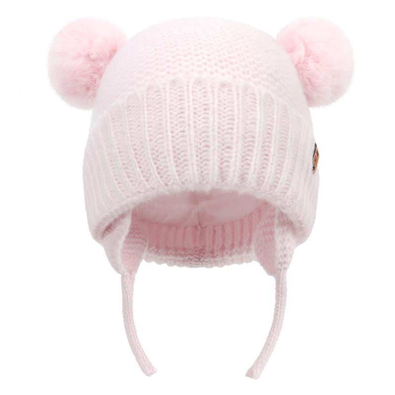 Winter Baby Mütze Winddichte Kleinkindhaube Niedliche Bommel Strickmützen Neugeborenen Beanies Mütze Outdoor Warm Säuglingszubehör 0-2 Jahre 12-48 Months von Joom DACH
