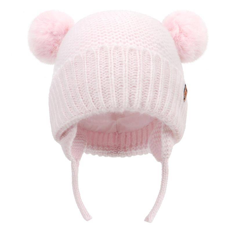 Winter Baby Mütze Winddichte Kleinkindhaube Niedliche Bommel Strickmützen Neugeborenen Beanies Mütze Outdoor Warm Säuglingszubehör 0-2 Jahre 12-48 Months von Joom DACH