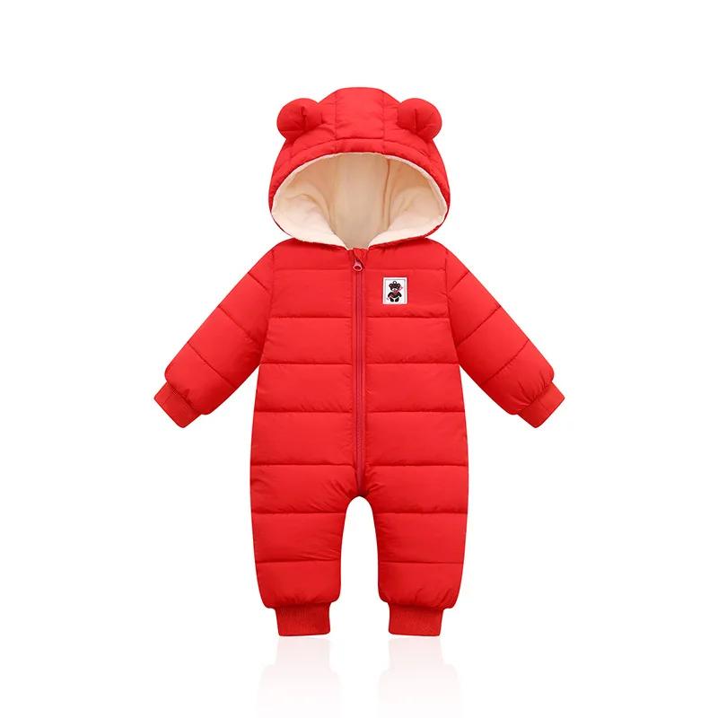 Winter Baby Strampler – Dicker Kapuzenoverall für Säuglinge, Fleecegefütterter Schneeanzug für Jungen und Mädchen, 1–18M 66 von Joom DACH
