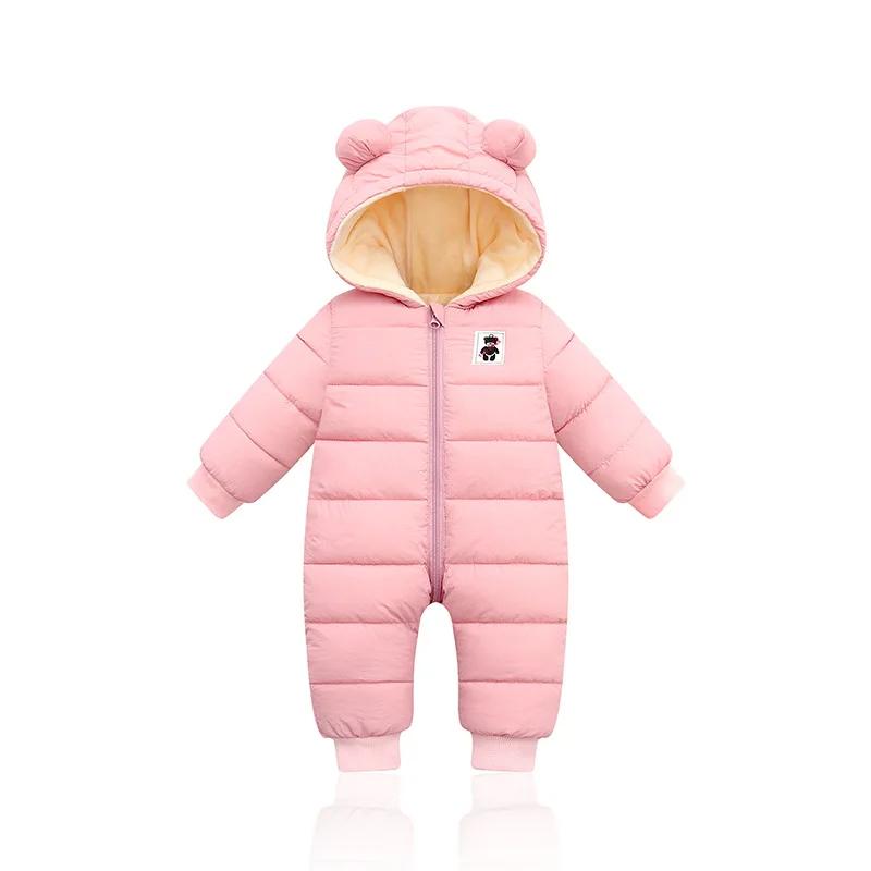Winter Baby Strampler – Dicker Kapuzenoverall für Säuglinge, Fleecegefütterter Schneeanzug für Jungen und Mädchen, 1–18M 80 von Joom DACH