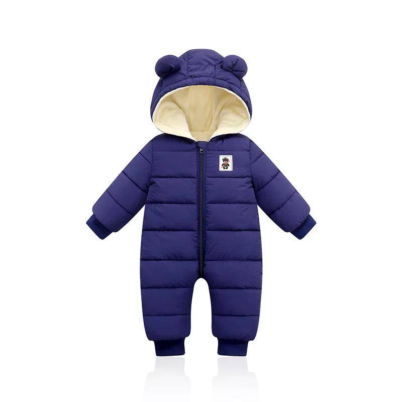 Winter Baby Strampler – Dicker Kapuzenoverall für Säuglinge, Fleecegefütterter Schneeanzug für Jungen und Mädchen, 1–18M 90 von Joom DACH