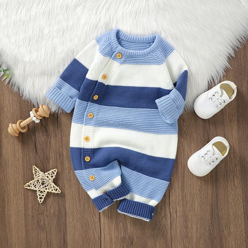 Winter Baby Strampler Kleidung Warm Strick Gestreiften Strampler Jungen Mädchen Overalls Herbst Ein Stück Herbst Infant Unisex Playsuits 3-6M blau Winter Baby Strampler Kleidung Warm Strick Gestreiften Strampler Jungen Mädchen Overalls Herbst Ein Stück Herbst Infant Unisex Playsuits 3-6M blau von Joom DACH