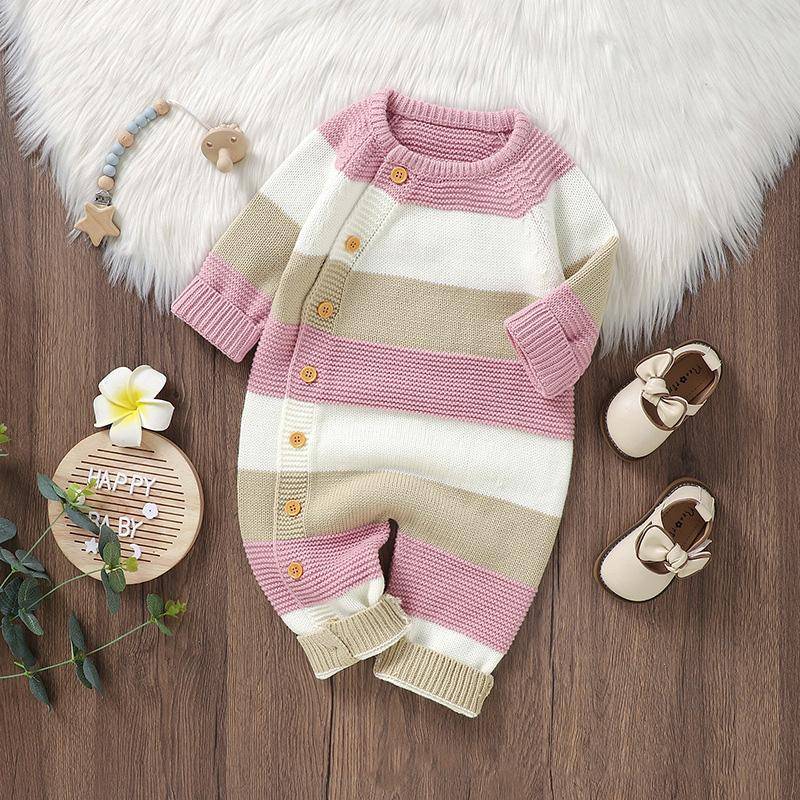 Winter Baby Strampler Kleidung Warm Strick Gestreiften Strampler Jungen Mädchen Overalls Herbst Ein Stück Herbst Infant Unisex Playsuits 6-9M rosa Winter Baby Strampler Kleidung Warm Strick Gestreiften Strampler Jungen Mädchen Overalls Herbst Ein Stück Herbst Infant Unisex Playsuits 6-9M rosa von Joom DACH