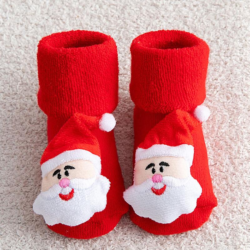 Winter Baby Weihnachtssocken Kinder verdickte Baumwollsocken süße Urlaubssocken Weihnachtsmann S von Joom DACH