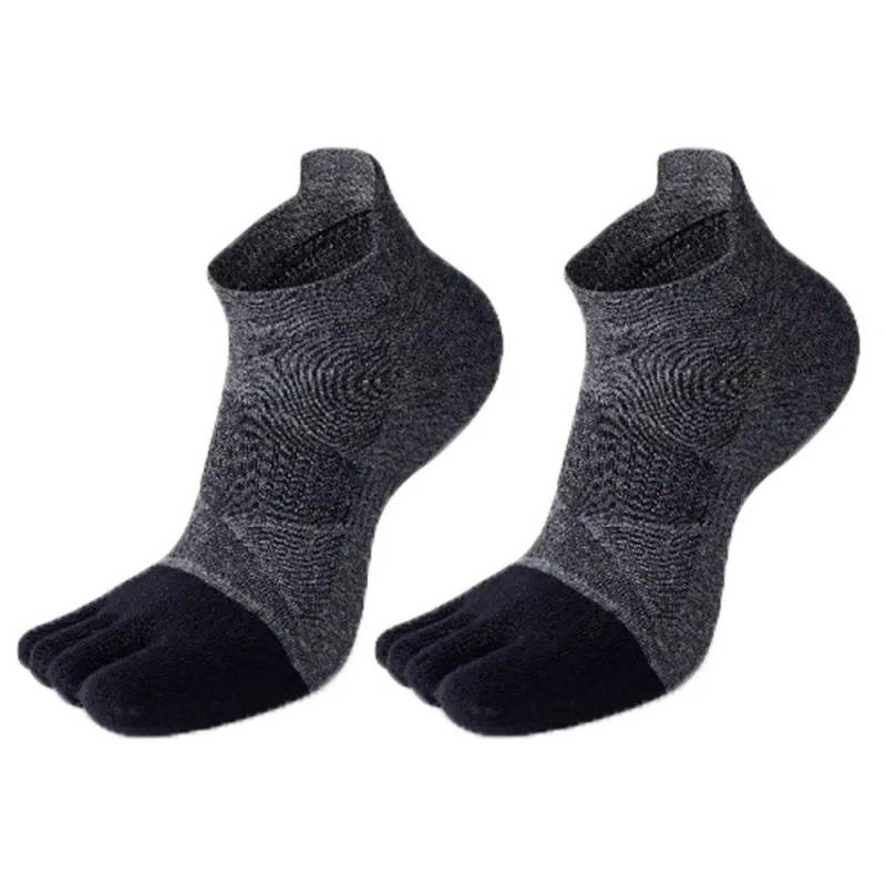 Winter Baumwolle Kurze Fünf Zehen Socken Fünf Finger Fußball Socken Atmungsaktive Sport Männer Fußball Anti-slip Lauf Knöchel Socken schwarz von Joom DACH