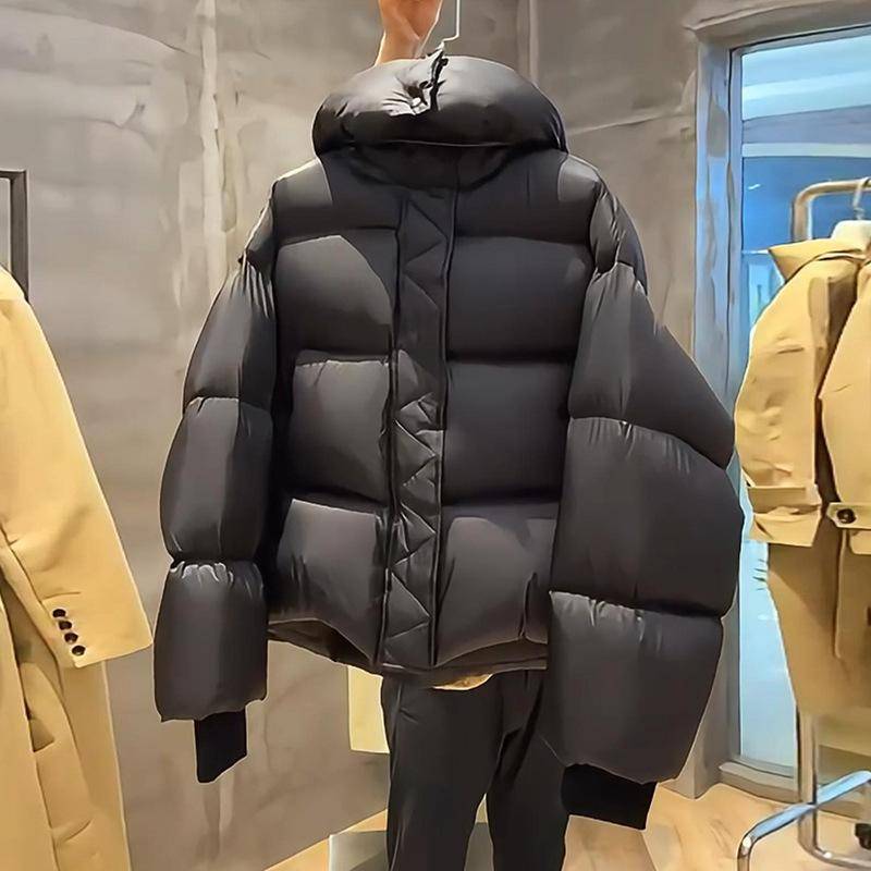 Winter Baumwollgepolsterte Kleidung Damen Kurz Koreanische Version Designgefühl Locker Baumwollgepolsterte Kleidung Kleine Verdickte Baumwollgepolsterte Jacke XL schwarz von Joom DACH