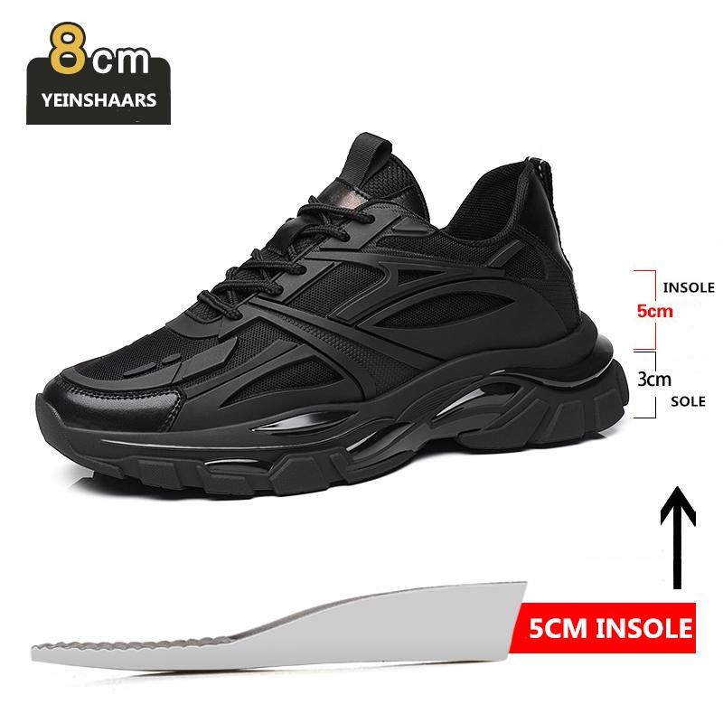 Winter Chunky Erhöhung Sneakers Mann Echtes Leder Mesh Aufzug Schuhe Warme Dicke Sohle Lift Männer Schuhe Erhöhen Einlegesohle 6-8CM 38 von Joom DACH