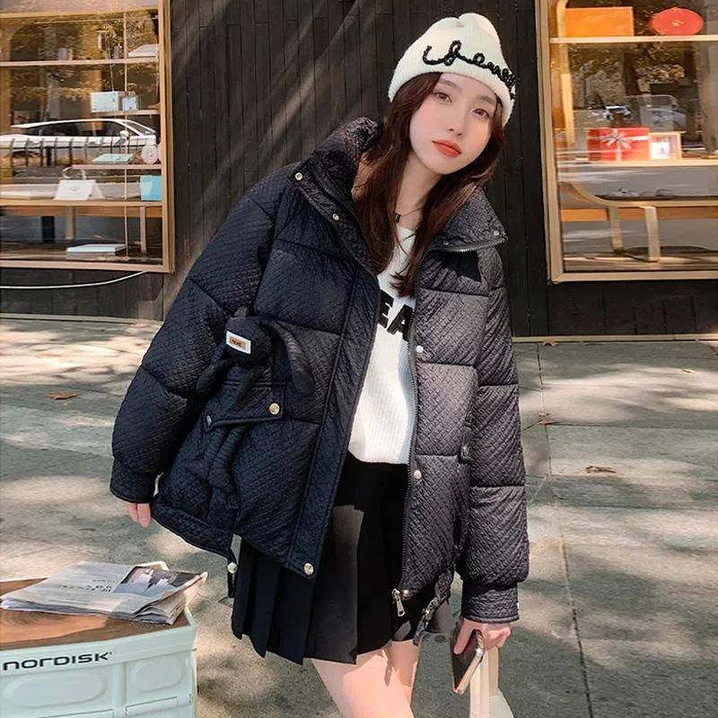 Winter Damen Baumwolle gepolstert Student Bunny Short Short Fashion Locker und dünn Daunen gepolsterten Mantel S schwarz von Joom DACH