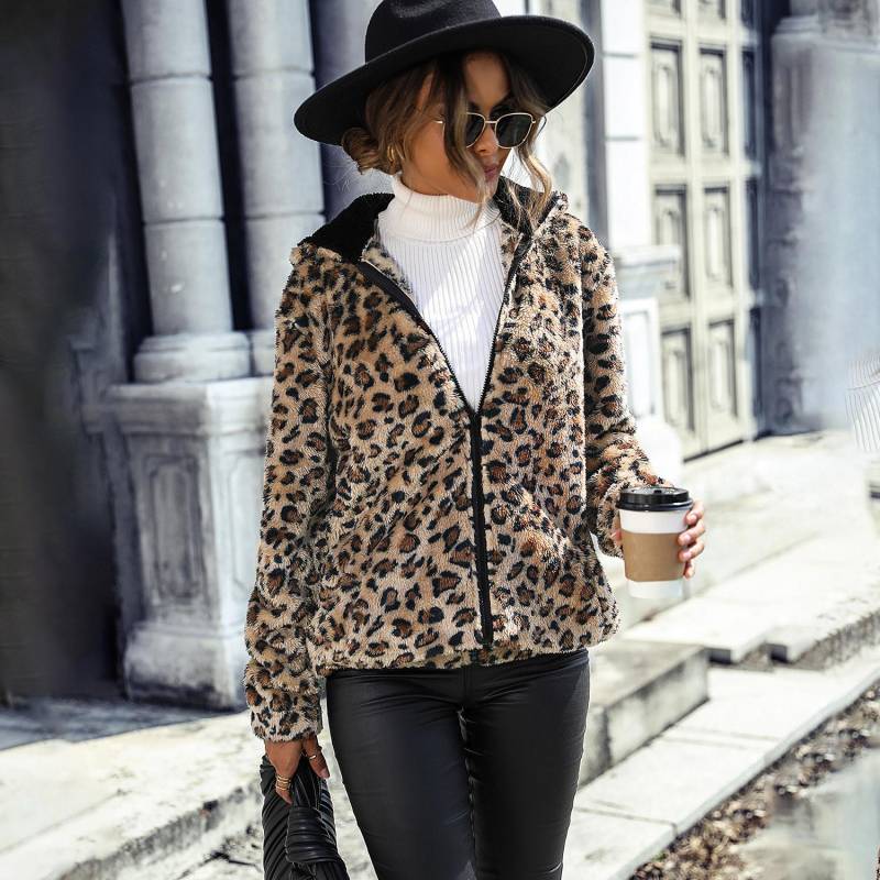 Winter Damen Plüsch Warme Jacke Mittellang Locker Kapuze Reißverschluss Plüschmantel Jacke 2XL von Joom DACH