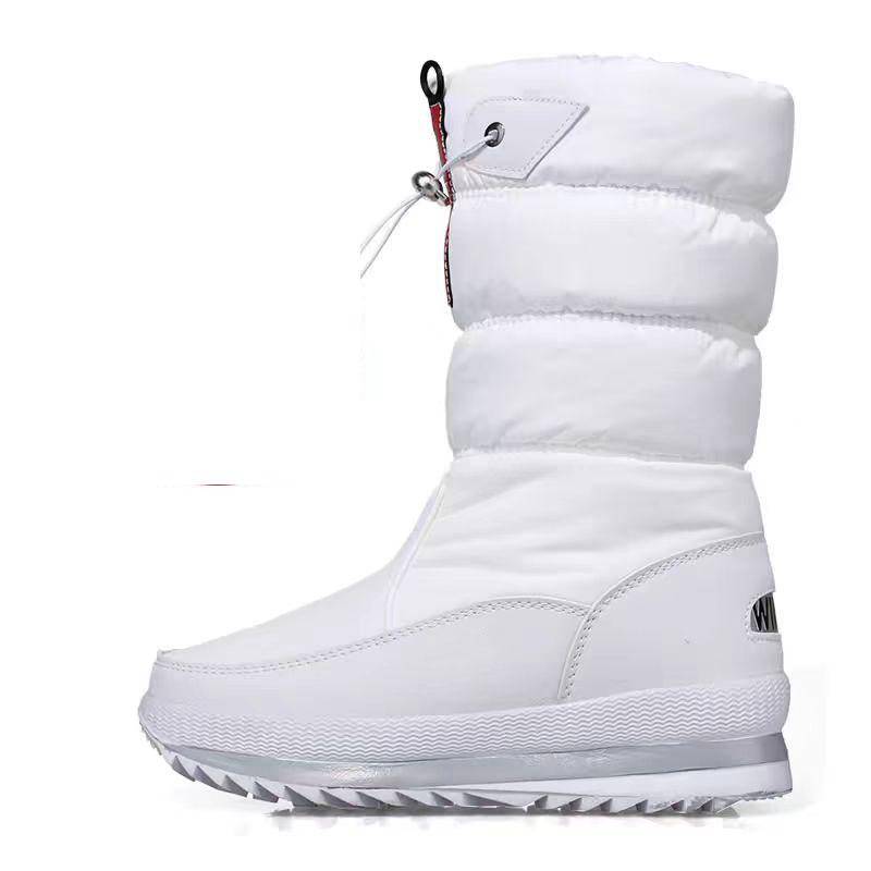 Winter Damen Schneestiefel Plateau Winterstiefel Dicker Plüsch Wasserdicht Rutschfest High Barrel Damenschuhe 39 weiß von Joom DACH