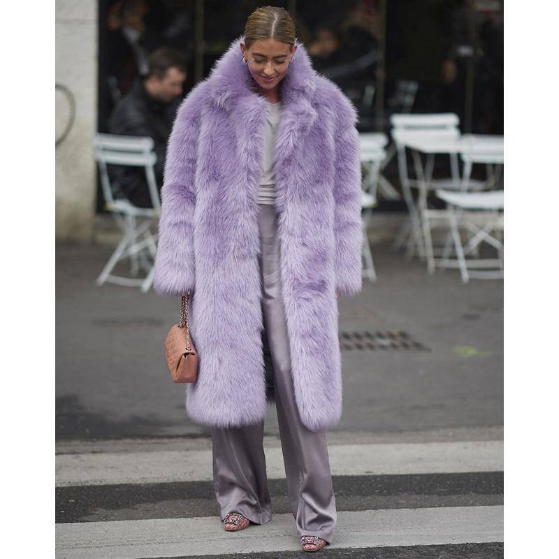 Winter Damen Übergröße Langhaarmantel Modischer Street Hipster Kunstpelz Flip Revers Pelzmantel 3XL lavendel Winter Damen Übergröße Langhaarmantel Modischer Street Hipster Kunstpelz Flip Revers Pelzmantel 3XL lavendel von Joom DACH