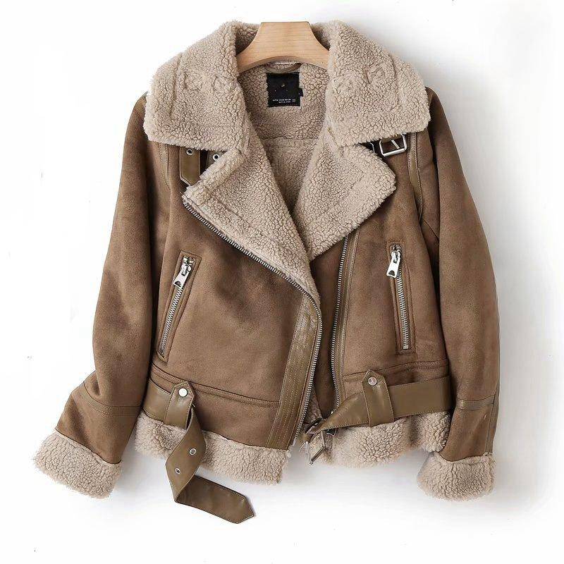 Winter Damenbekleidung Großes Revers Damen Verdickter Motorrad Wildleder Pelzmantel L braun Winter Damenbekleidung Großes Revers Damen Verdickter Motorrad Wildleder Pelzmantel L braun von Joom DACH