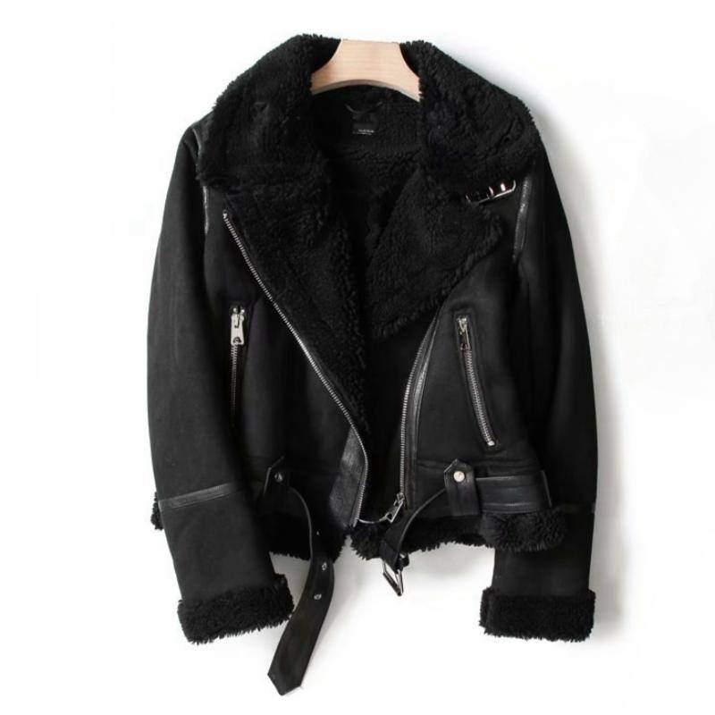 Winter Damenbekleidung Großes Revers Damen Verdickter Motorrad Wildleder Pelzmantel S schwarz Winter Damenbekleidung Großes Revers Damen Verdickter Motorrad Wildleder Pelzmantel S schwarz von Joom DACH