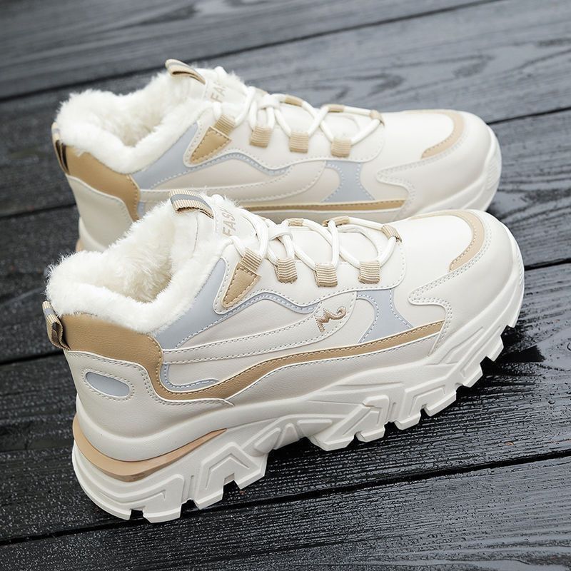 Winter Damenschuhe Neue Plateauschuhe Damen Schnürschuhe Casual Sportschuhe und Stiefeletten Laufschuhe Warme Schneestiefel 40 khaki von Joom DACH