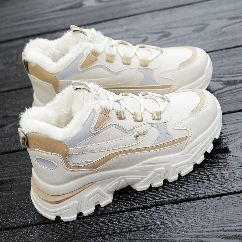 Winter Damenschuhe Neue Plateauschuhe Damen Schnürschuhe Casual Sportschuhe und Stiefeletten Laufschuhe Warme Schneestiefel 40 khaki von Joom DACH