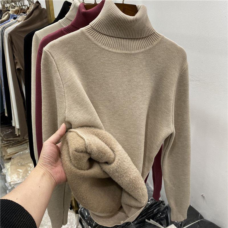 Winter Dicke Rollkragenpullover Frauen Casual Mode Plüsch Pullover Frauen Weiche Warme Jumper Vintage Strickwaren Tops 29173 One Size khaki Winter Dicke Rollkragenpullover Frauen Casual Mode Plüsch Pullover Frauen Weiche Warme Jumper Vintage Strickwaren Tops 29173 One Size khaki von Joom DACH