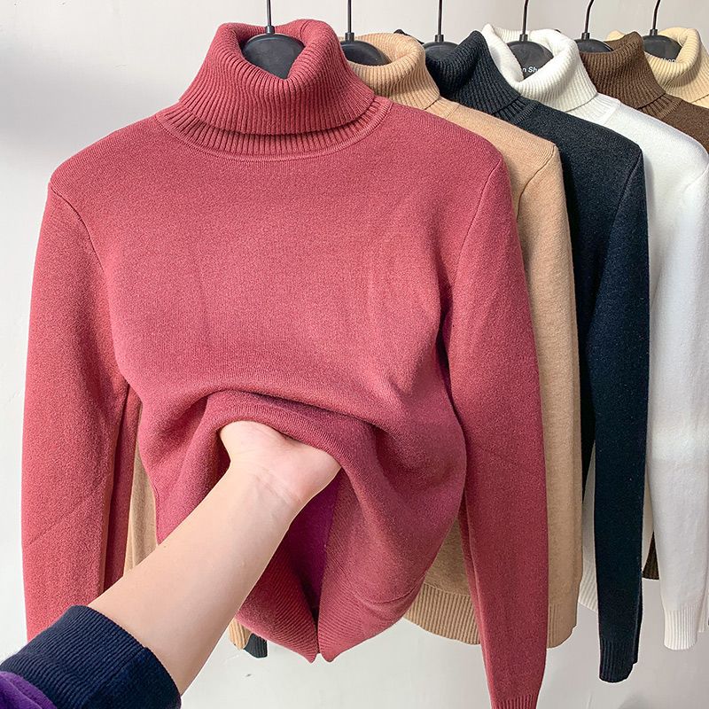 Winter Dicke Rollkragenpullover Frauen Casual Mode Plüsch Pullover Frauen Weiche Warme Jumper Vintage Strickwaren Tops 29173 One Size ziegelrot Winter Dicke Rollkragenpullover Frauen Casual Mode Plüsch Pullover Frauen Weiche Warme Jumper Vintage Strickwaren Tops 29173 One Size ziegelrot von Joom DACH