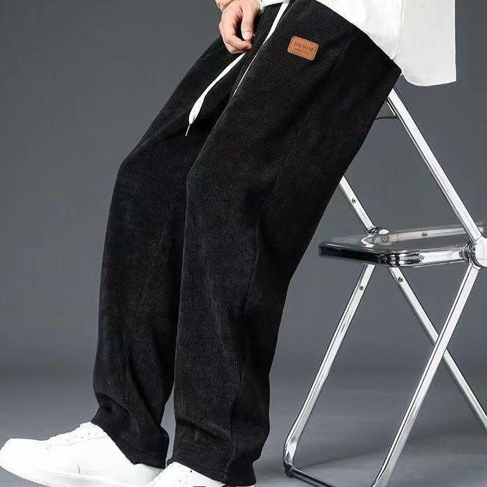 Winter Dicke Warme Cord Jogginghose Männer Liner Kordelzug Gerade Lose Trainingshose Männlichen Casual Thermohose 3XL coole schwarze von Joom DACH