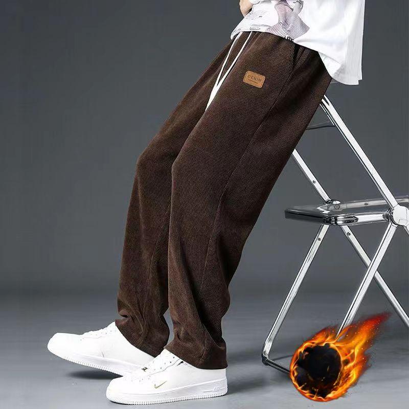 Winter Dicke Warme Cord Jogginghose Männer Liner Kordelzug Gerade Lose Trainingshose Männlichen Casual Thermohose M braun von Joom DACH