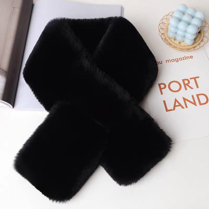 Winter Europäischer und Amerikanischer Anti-Nerz Leopardenmuster Vielseitiger Schal Damen Herbst und Winter High-End Kreuzschal zum Warmhalten schwarz von Joom DACH