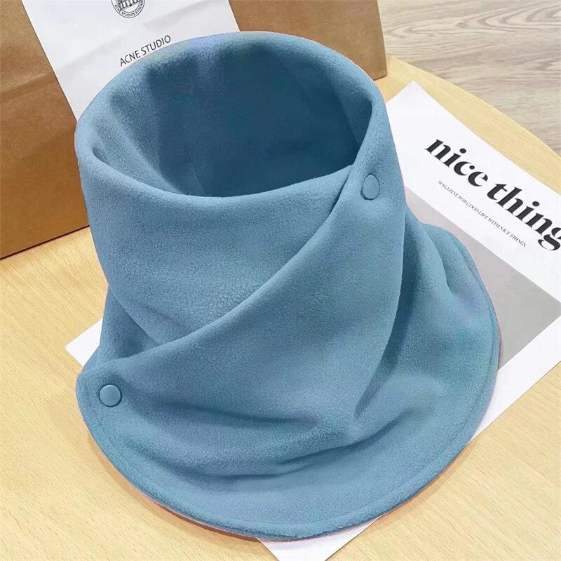 Winter Fleece Halstuch Verdickt Warm Herbst Winter Halstuch Damen Plüsch Schals Doppelschicht Halstuch Schal Ring blau von Joom DACH